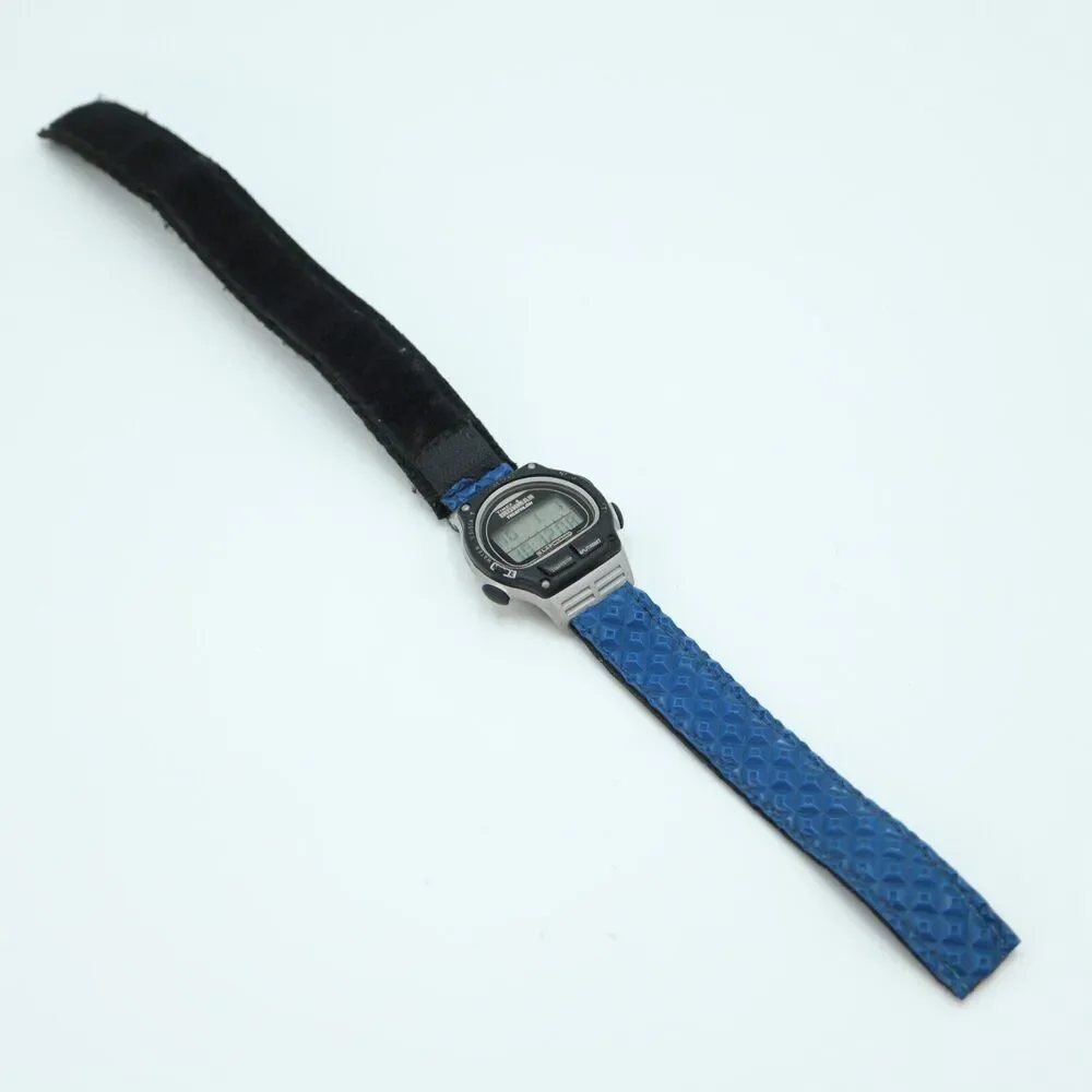 Vintage Timex Ironman Triathlon 38mm Digital Watch Black Blue w New Battery